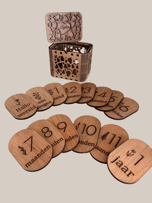 Mijlpaalkaarten  | Met gepersonaliseerd kistje