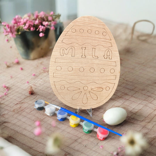 Houten paasei met naam