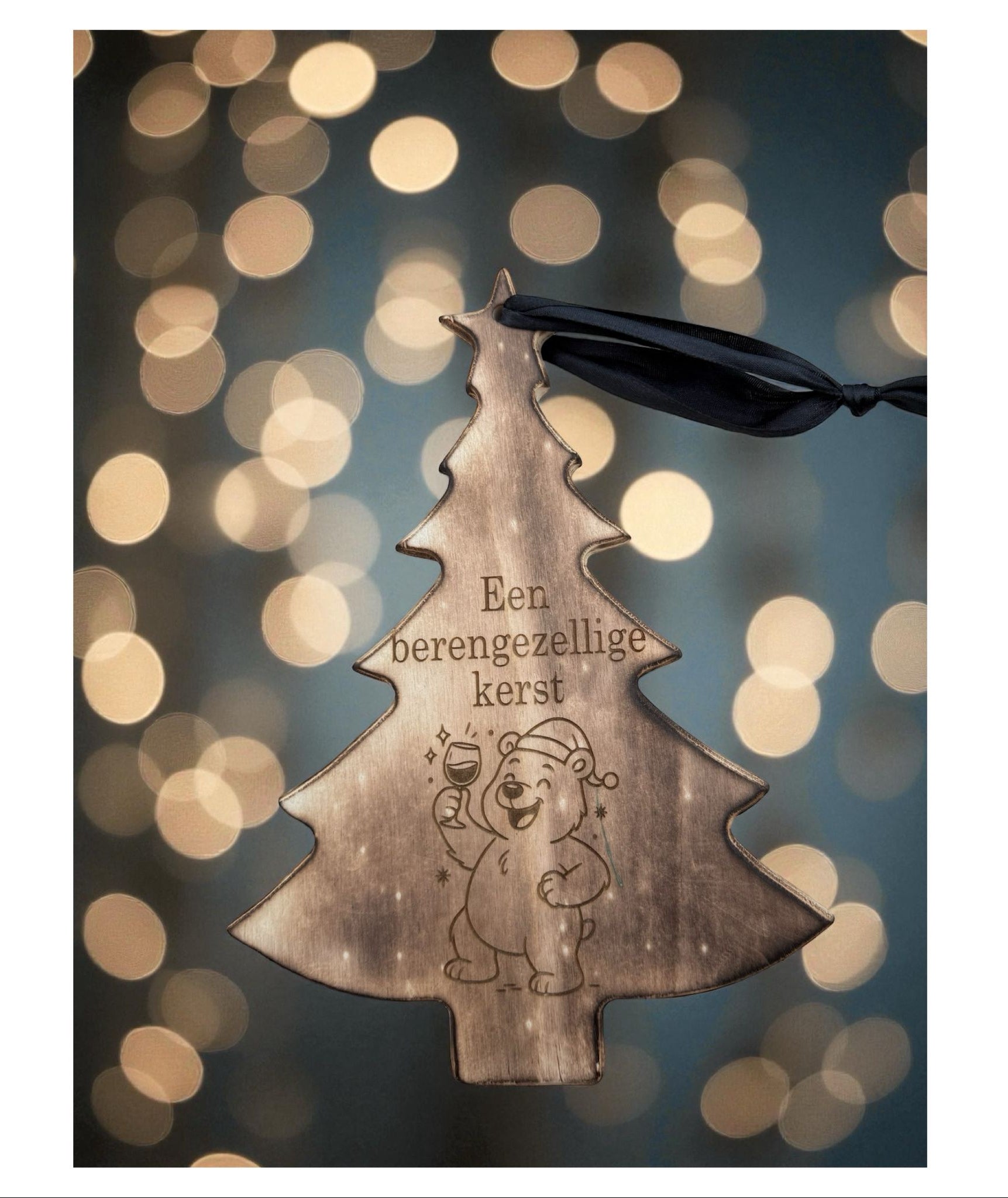 Decoratie kerstboom hout