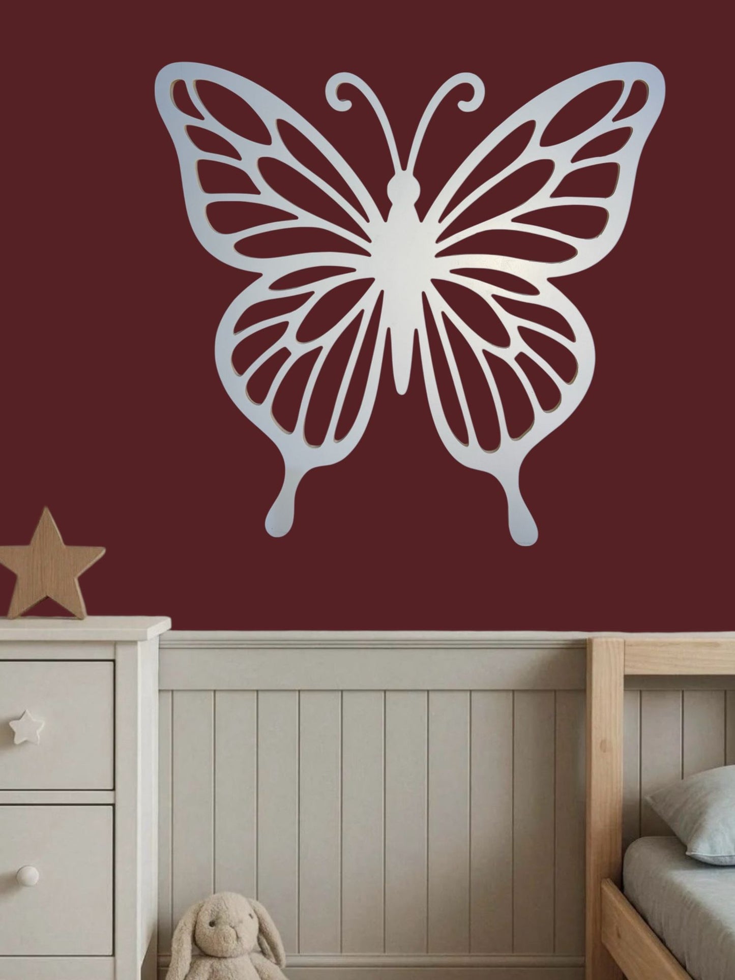 wanddecoratie vlinder wit