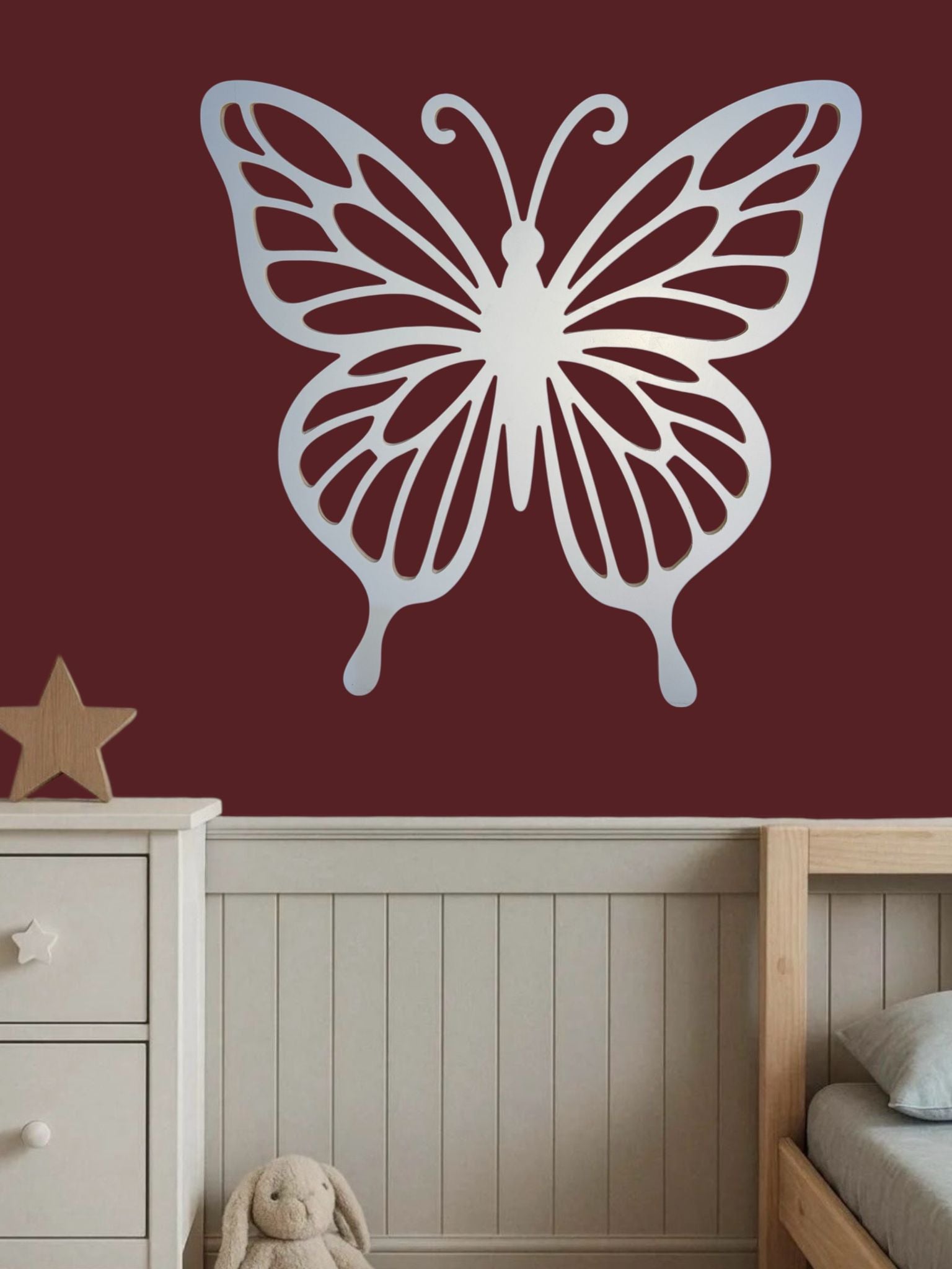 wanddecoratie vlinder wit